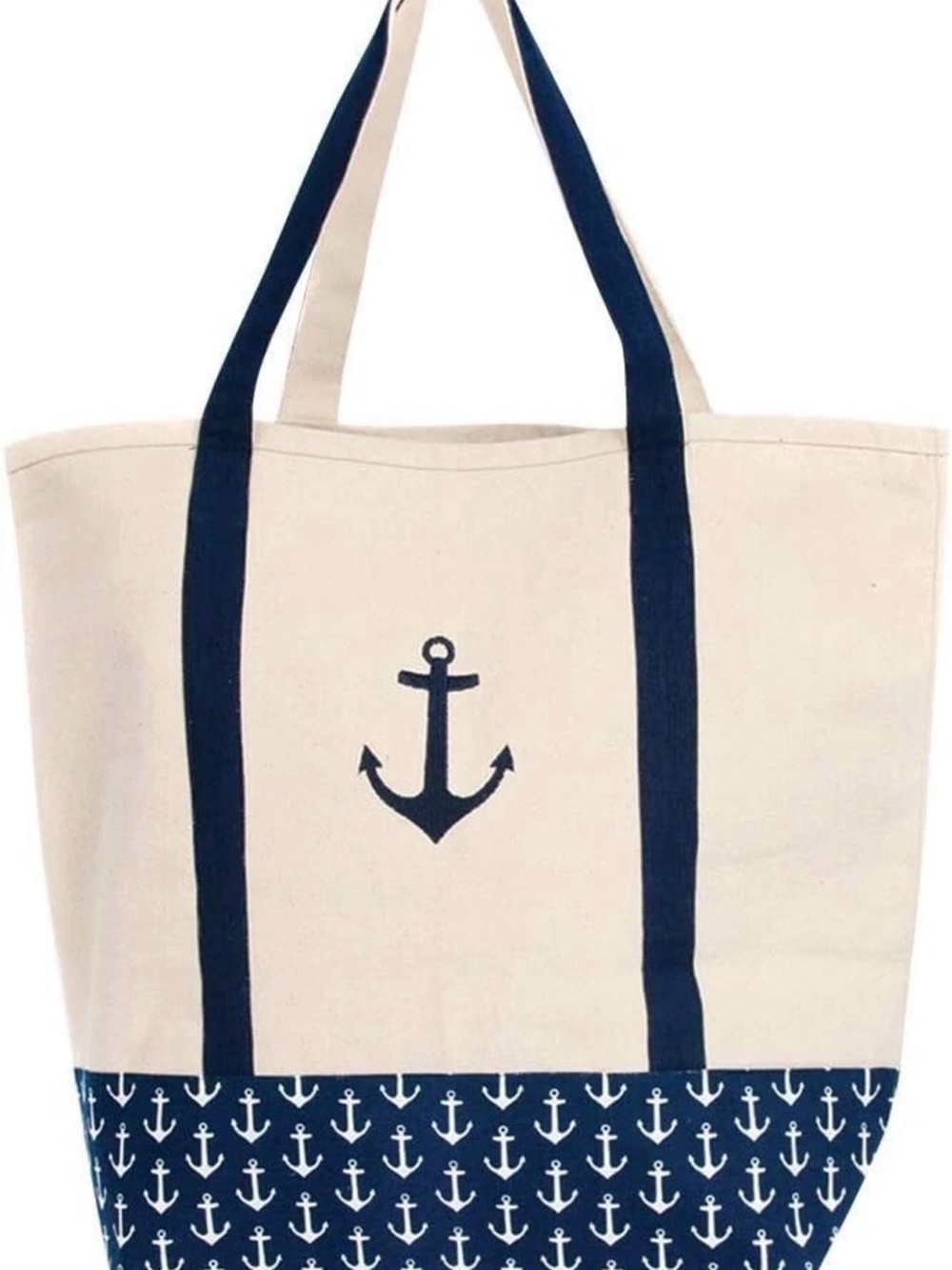 DEI Nautical Anchor Canvas Boat Tote Beach Bag 16x19